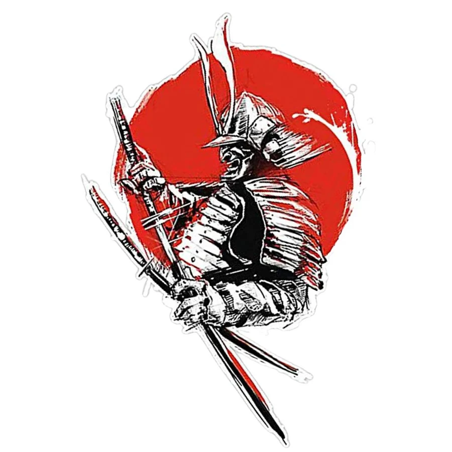 

For Harley Honda Triumph Universal 5" Waterproof Sunset Samurai Warrior Motorcycle Helmet Sticker Car ATV Truck Decorative Decal