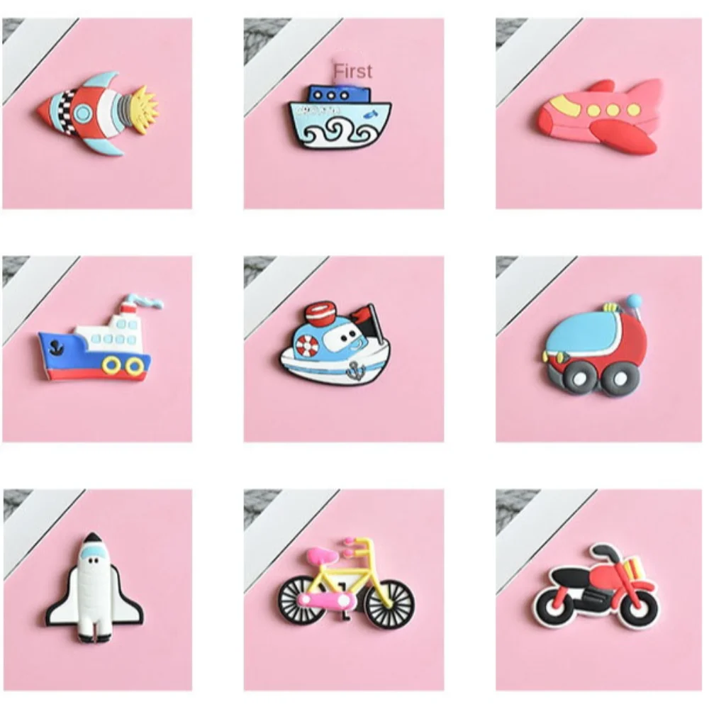 Cute Cartoon Refrigerator Magnet Creative Car Fridge Magnet Kids Toy Early Education Soft Rubber Sticker Refrigerator Decor