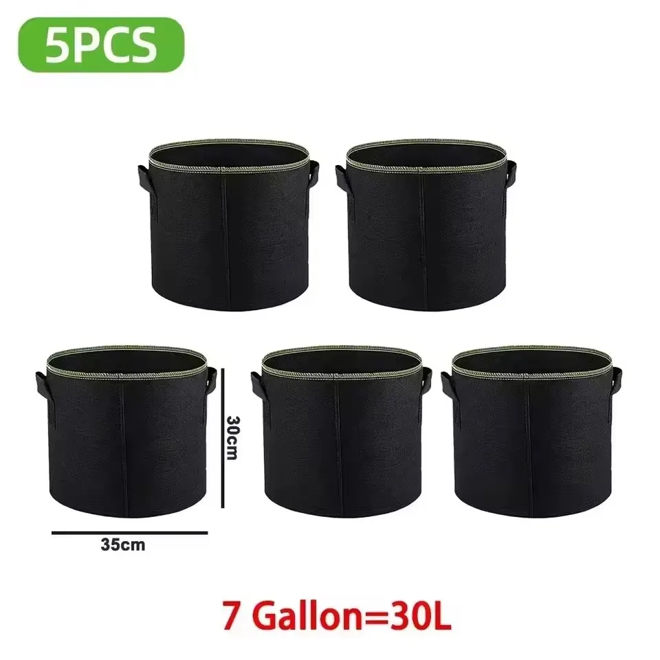 1-10 STUKS Non-Woven kweekzakken met luchtingsmogelijkheid, met handvatten, bloempotten, groenten-/bloemen-/plantenkweekzakken, 3/5/7/10/15/20 gallon