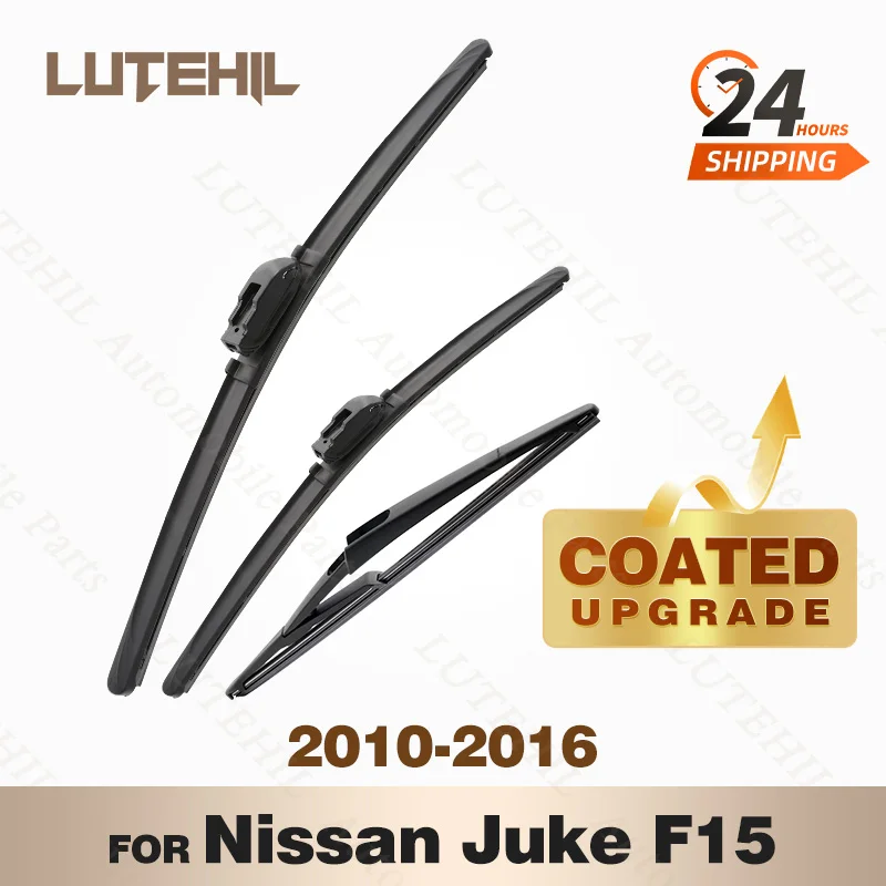 

LUTEHIL's Silicone Front & Rear Wiper Set For Nissan Juke F15 2010 - 2016 2011 2012 coated windshield wiper blade 22"+14"+12"