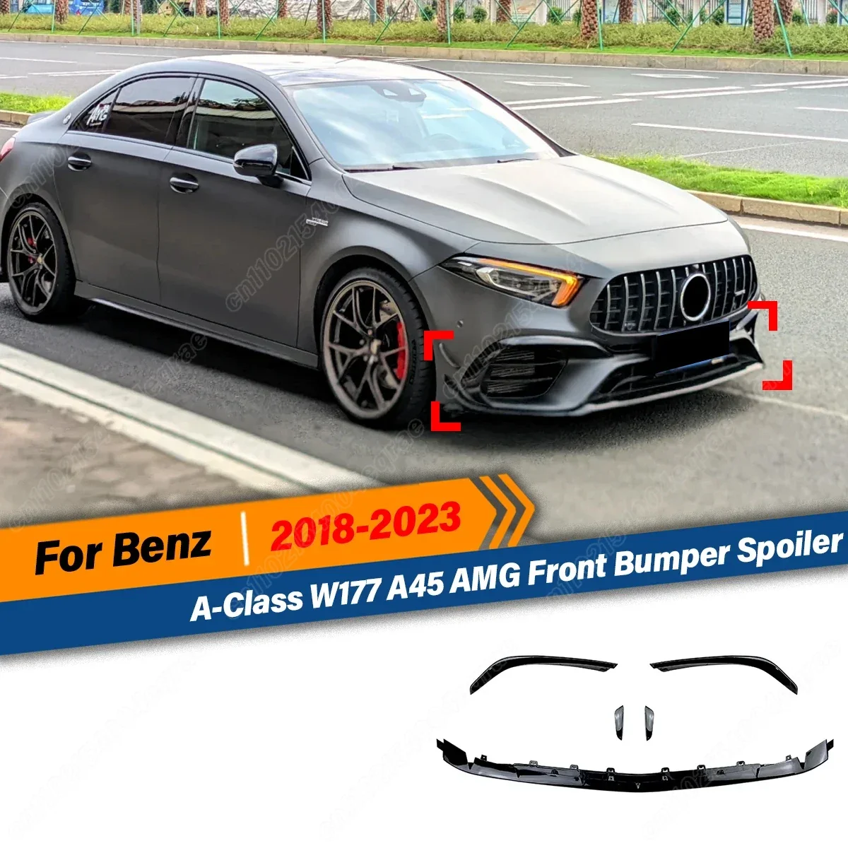 

For Mercedes Benz A-Class W177 A45 AMG 2018 2019 2020 2021 2022 2023 Front Bumper Front Wind Blade Sports Aerodynamic Decoration
