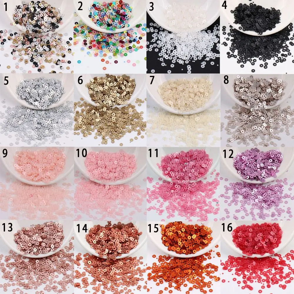 4mm Pvc DIY Jewelry Nail Art Embellishment Shiny Round Sewing Accessaries Round Paillettes Paillette Faceted Bead Loose Sequin