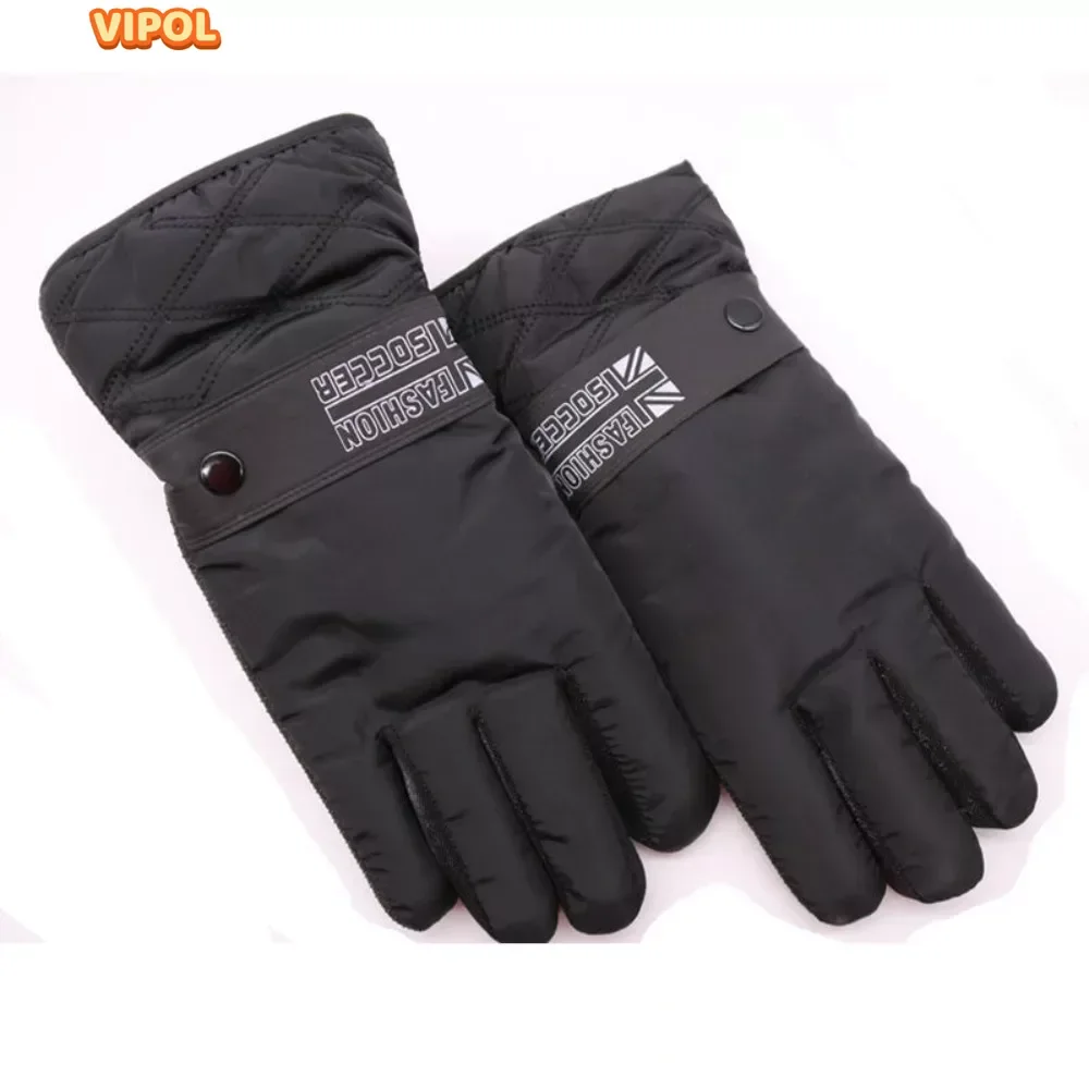 

Winter Gloves Men Cotton Hand Thickening Warmth Extension Men's Outdoor Cycling Skiing guantes black leather gloves