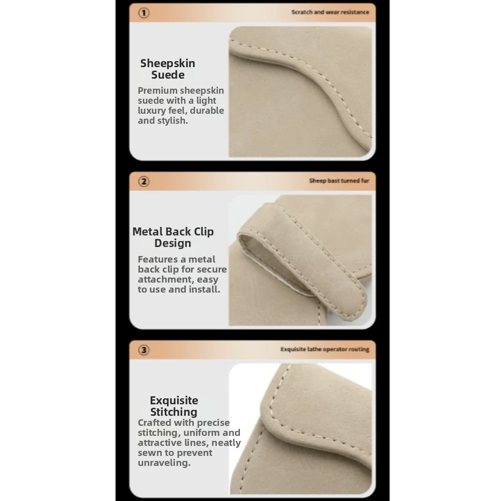 Scratch Resistant Car Eyeglasses Case Anti-Scratch Space-Saving Sun Visor Glasses Clip Shock-proof Protective Box