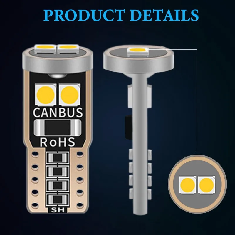 2/6/10/20/30/40/50Pcs T10 W5W 6SMD 3030 Super Bright LED Canbus No Error Car Interior Reading Dome Lights Auto Parking Lamp Wedg
