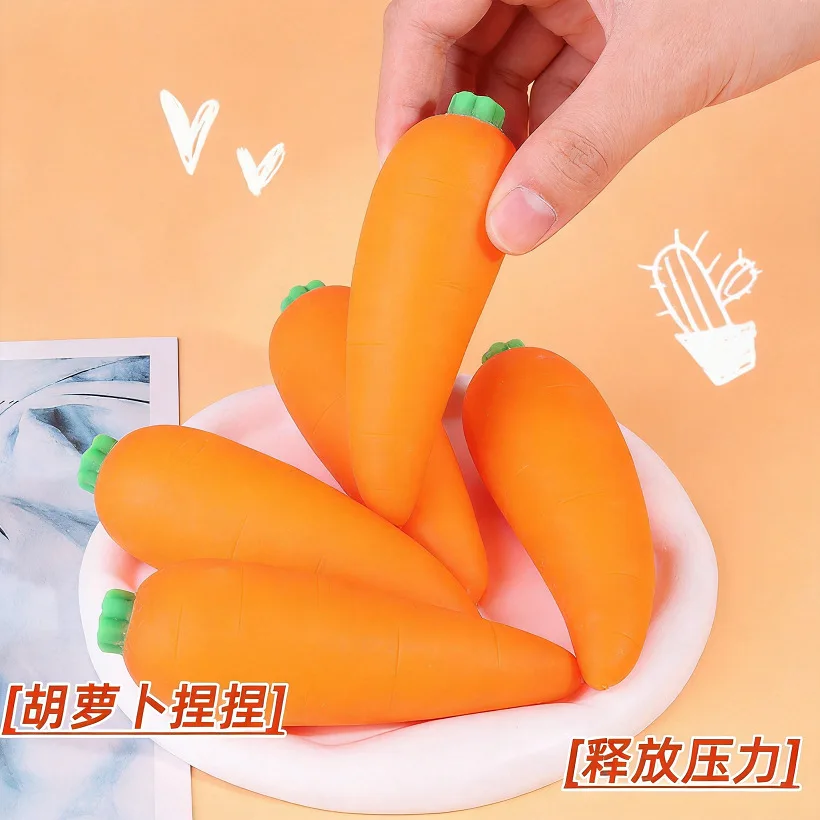 Flour Carrot Stretch Squeeze Toy Weiches Elastisches Stressabbau-Fidget-Drückspielzeug Musikfreisetzungs-Spielzeug Sensorische Entspannung für Erwachsene – Detail 6