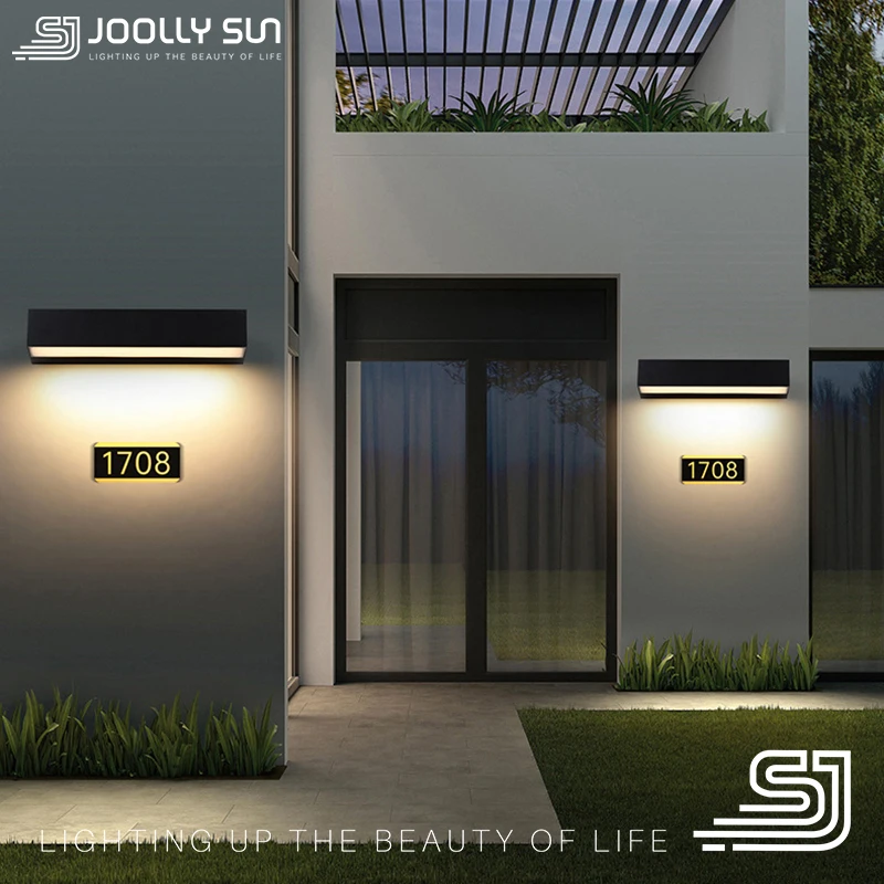 JoollySun Outdoor Wall Lamp House Number Lighting Waterproof LED Sconces for Gate Side Corridor Front Door Modern Decor Lights