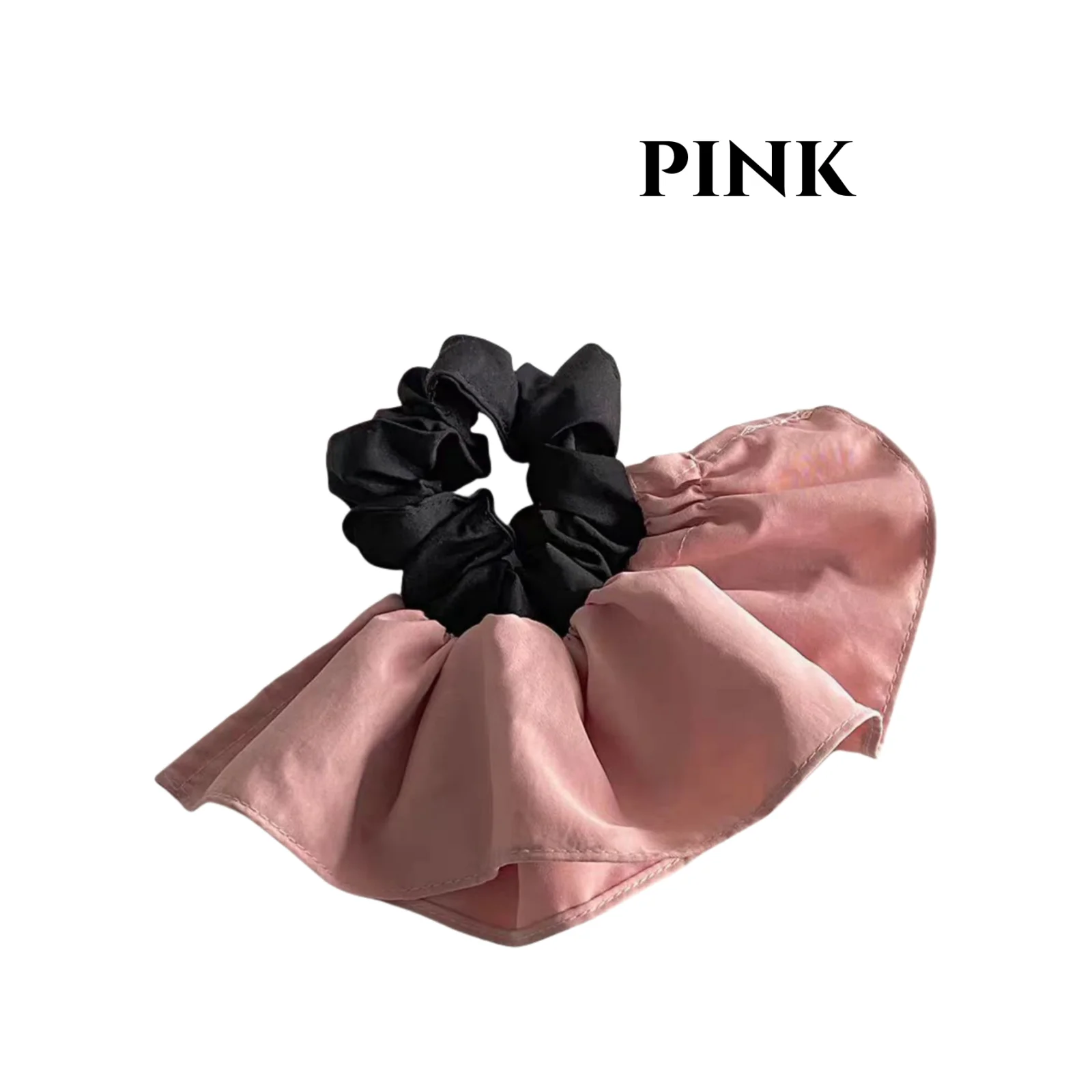 1 قطعة تنورة الرجعية تنحنح شريط طبقة مزدوجة Scrunchie ، ركاب مزاجه ذيل حصان الشعر حبل ، المتخصصة كبيرة Scrunchie زهرة الشعر