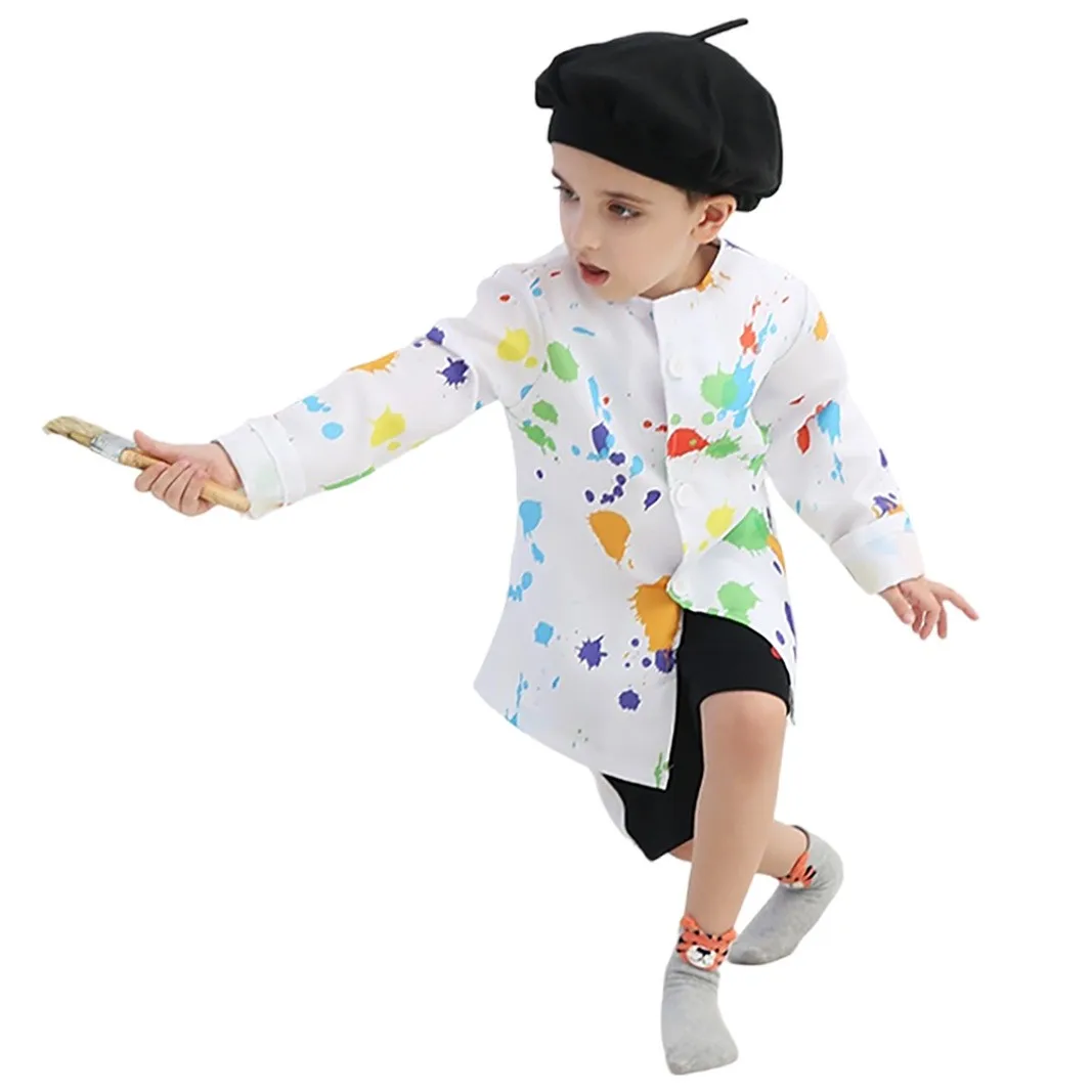 Picture 3: New Children's Painter Cosplay Professional Performance Clothing Painting Art Stage Performance Top Kindergarten Stage Perfor...
