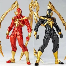 14cm Marvel Kaiyodo Revoltech Amazing Yamaguchi Iron Spider-Man Action Figures Model Doll Collectible Set Toy Decoration Gift