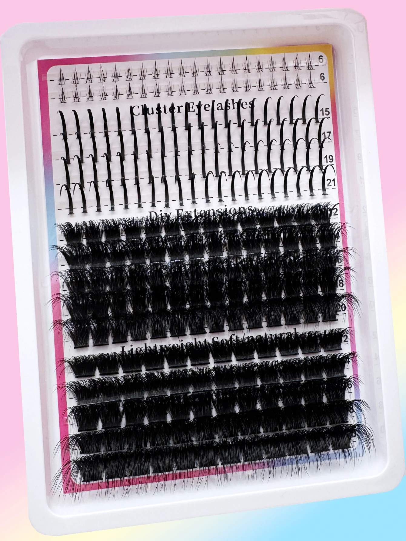 4 Stile Manga Wimpernbüschel, Einzelne Wimpernbüschel mit Spitzen, Spikes + Untere Wimpern + 60D-200D Natürlicher Look, 6-21mm Gemischte Längen – Detail 8
