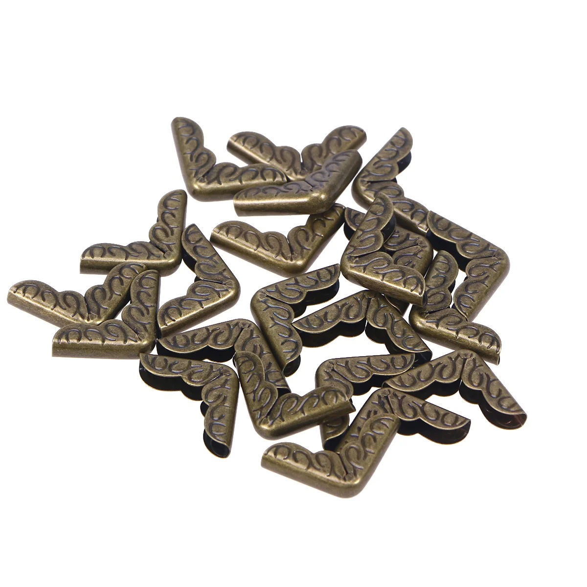 

20Pcs Brass Metal Corner Protectors Retro Carved Surface Book Scrapbooking Notebook Menu File Guards Corner Protectors