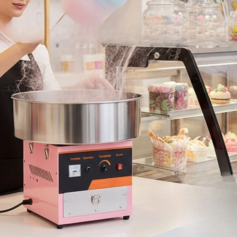 Cotton candy machine, stall commercial color brushed fancy belt cart source