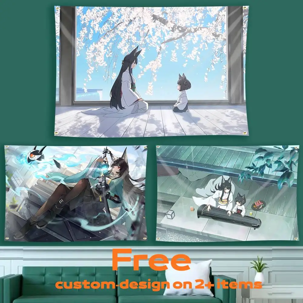 M-Miyabi Game ZenlessZZ Flag Tapestry Banner for Bedroom Living Room Outdoor Camping Custom Supported