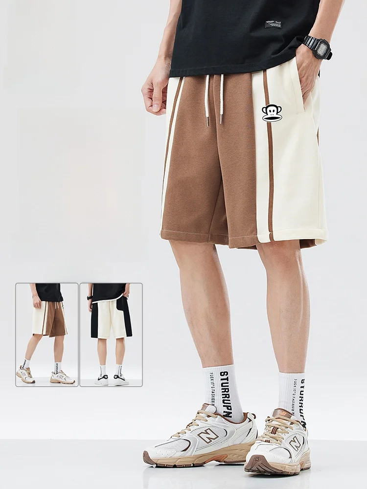 

Летние тонкие свободные спортивные повседневные шорты PaulFrank для мужчин, прямые брюки длиной до колена, дышащие, удобные, из смесового полиэстера