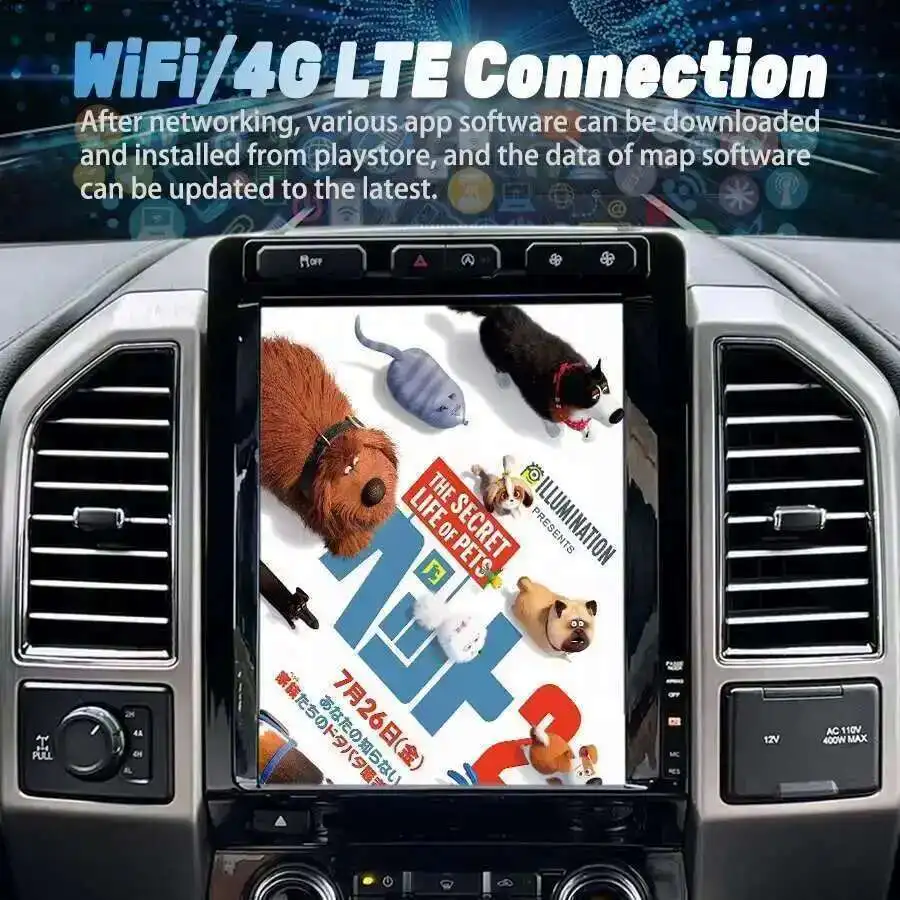 12.1Inch Car Radio Android Vertical Screen For Ford F-150 F150 2015 2021 Stereo Carplay Intelligent Navigatorz 4G GPS Head Unit