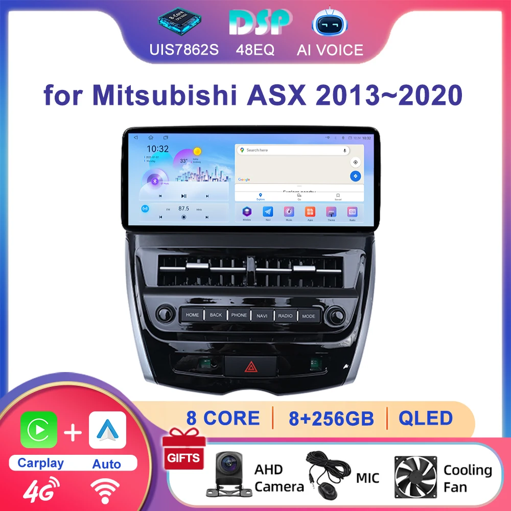12.3' GPS Navigation Autoradio Android Multimedia Carplay Touch Screen Car Stereo Radio Player for Mitsubishi ASX 2013~2020
