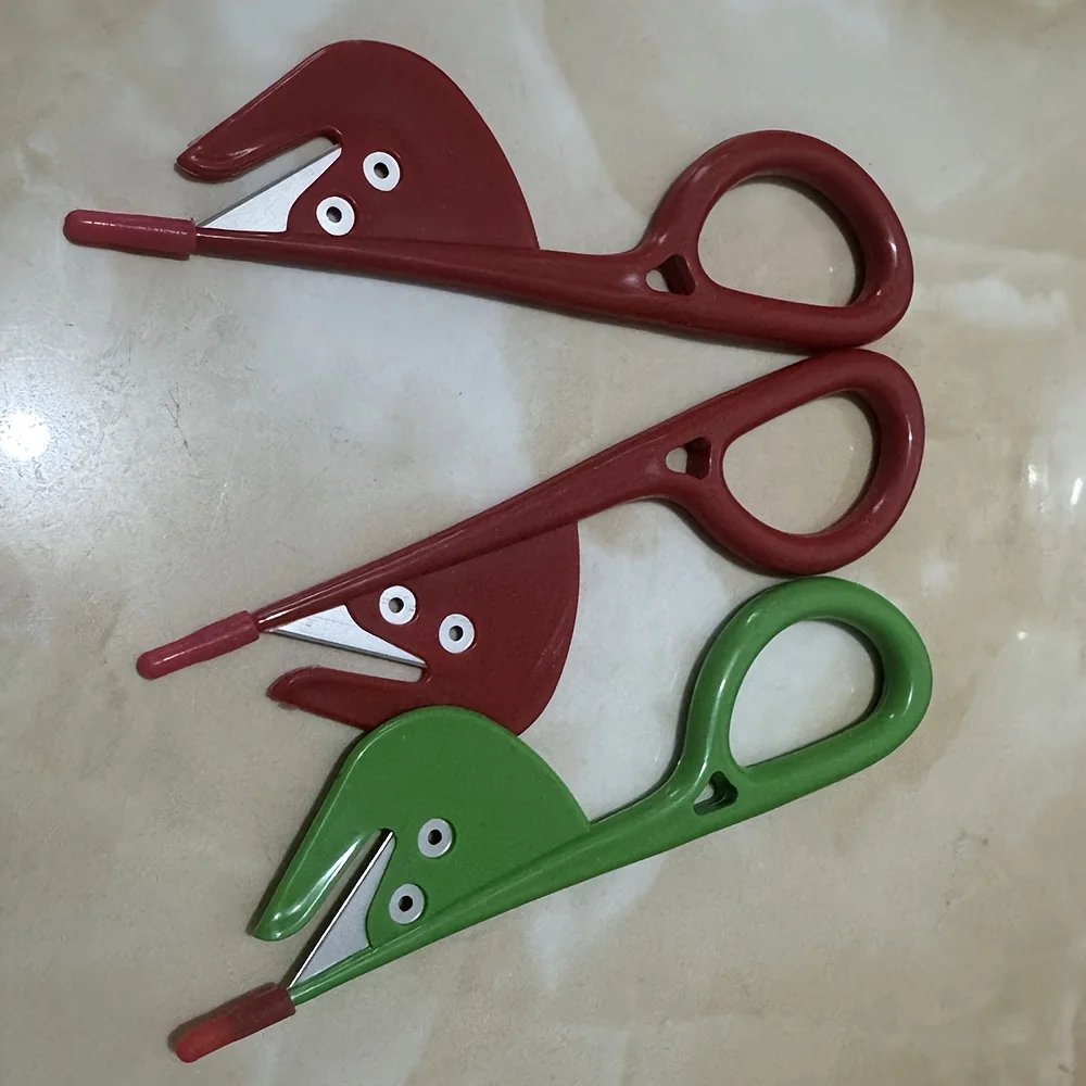 3pcs Plastic Handle Craft Thread Cutter Knife Seam Ripper Stitch Unpicker Sewing Tool for Curtain Garment Factory