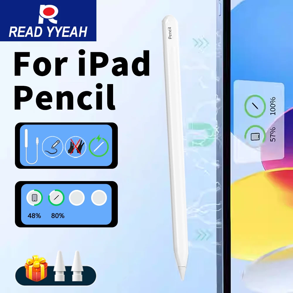 

2025 Stylus For Apple Pencils Magnetic Wireless Charging For iPad A16 13 M2 M3 Pro 12.9 Air 4 5 Mini 6 7 Tilt Palm Rejection Pen