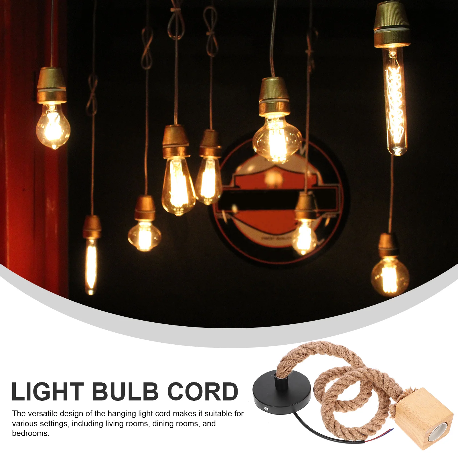 

Wooden Chandeliers Light Bulb Holder with Cord Fitting Lamp Socket Fixture Parts