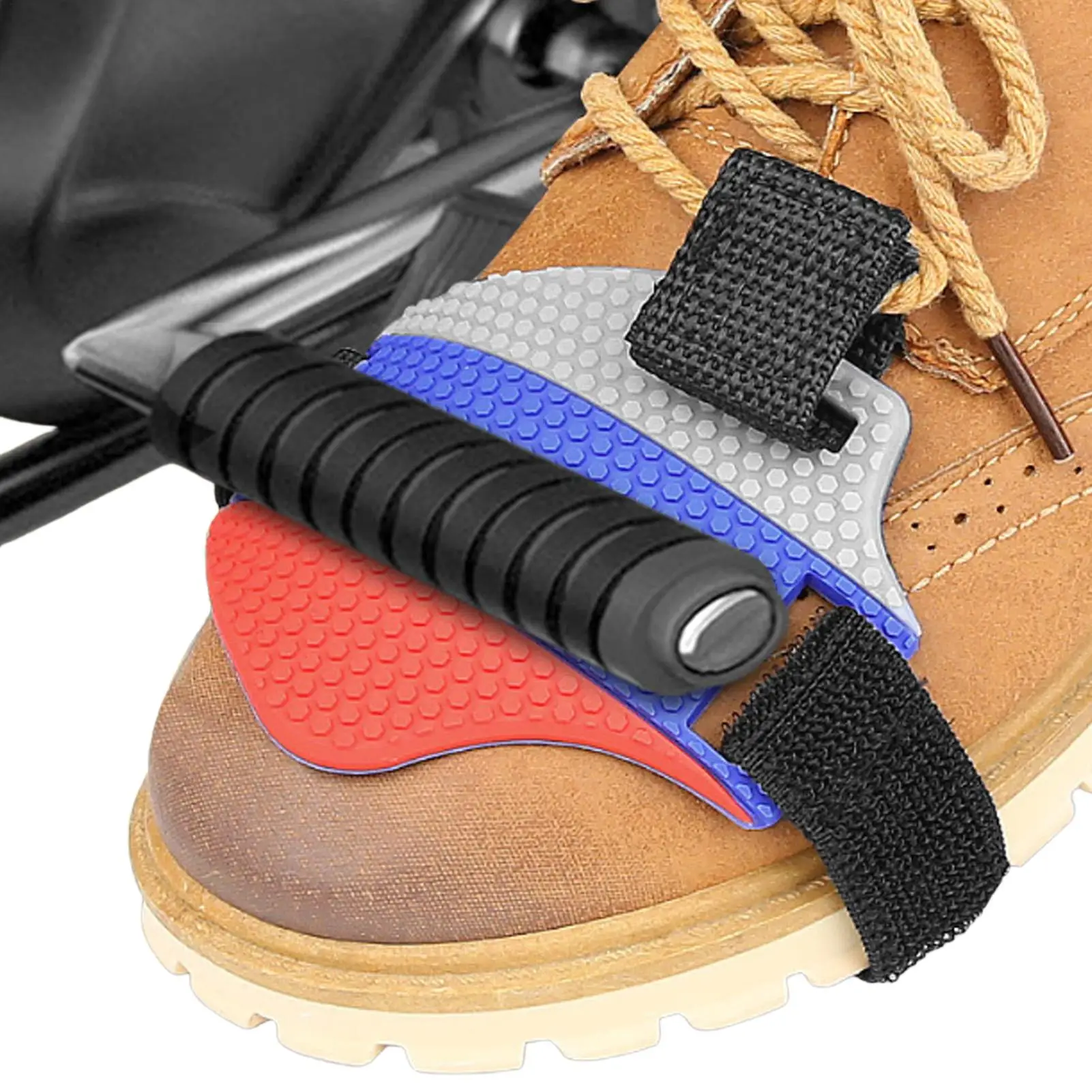 Motorcycle Shoe Protector with Elastic Strap Ride Gear Shift Lever Pad Anti-Slip Motorbike Shoe Clutch Side Pad for Adults