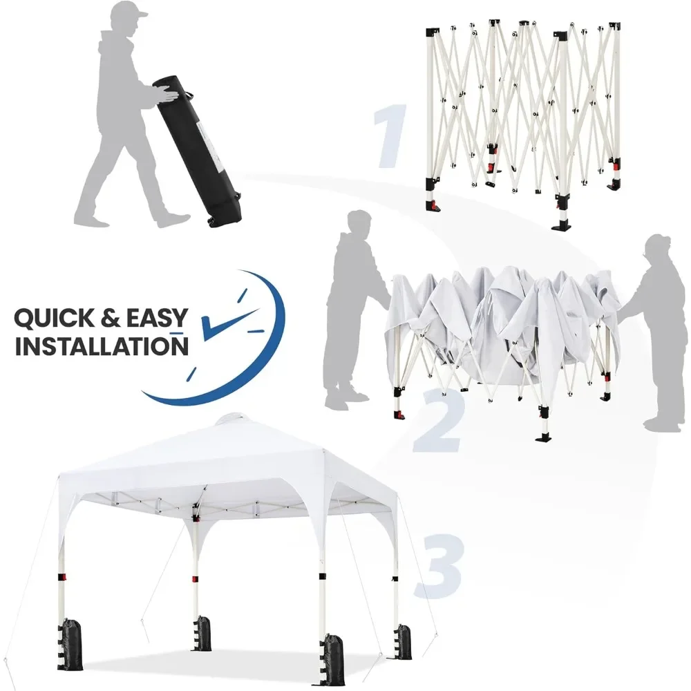 

Upgraded version Pop Up Canopy Tent with Vent, Easy Set Up Tent, Instant Sun Shelter Canopy with Wheeled Bag,4 Sandbags,2 Stakes