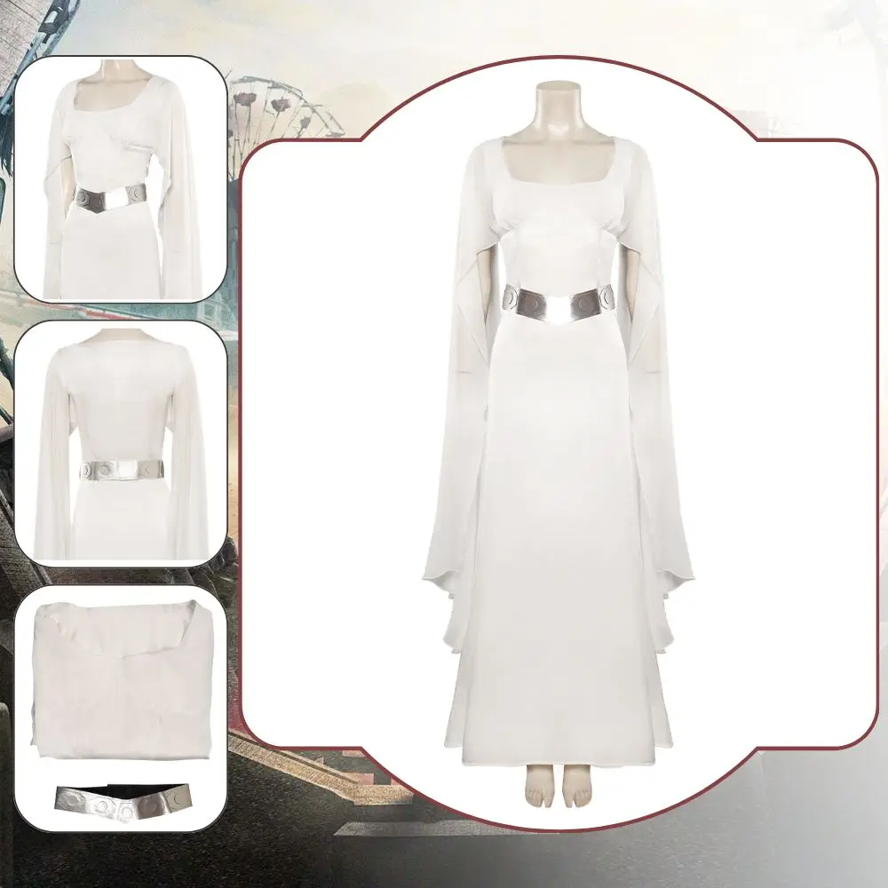 Princess Leia Cosplay A New Hope Organa Solo Costume Disguise Adult Women Dress Fantasia Female Dresses Halloween Carnival Suit