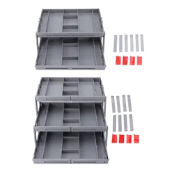 Drawer Organizer Long Lasting Multi Functional Various Sizes Containers Jewelry Organizer Tray Robust Folding Plastic for Home
