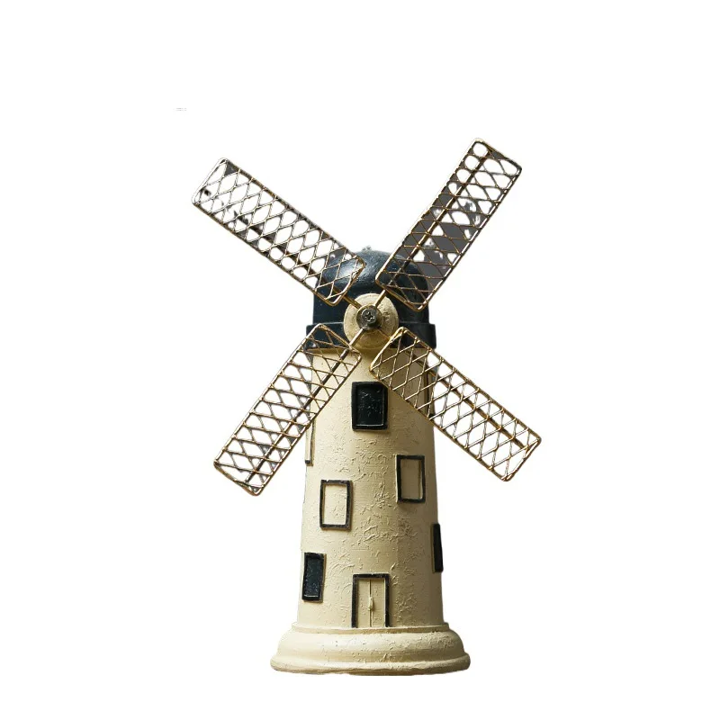 

Windmill model retro bookshelf small ornament living room decoration TV cabinet