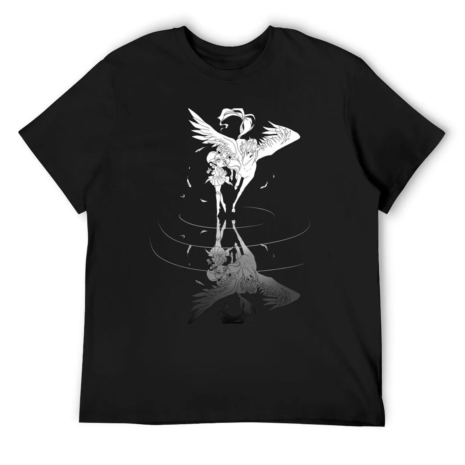 

Футболка CHIBIMOON AND PEGASUS, забавные костюмы, мужская одежда, необходимые футболки, футболки с рисунком, мужские футболки