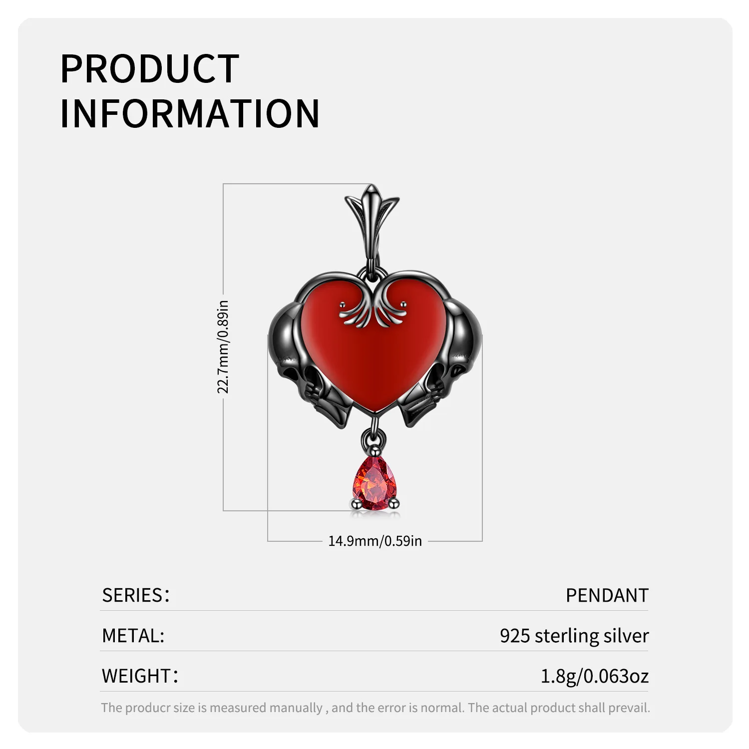 2022 New Fashion Heart Shape Pendant Necklace Magnet Attract Couples Necklace Simple Creative Skull Heart Necklace Jewelry Gift