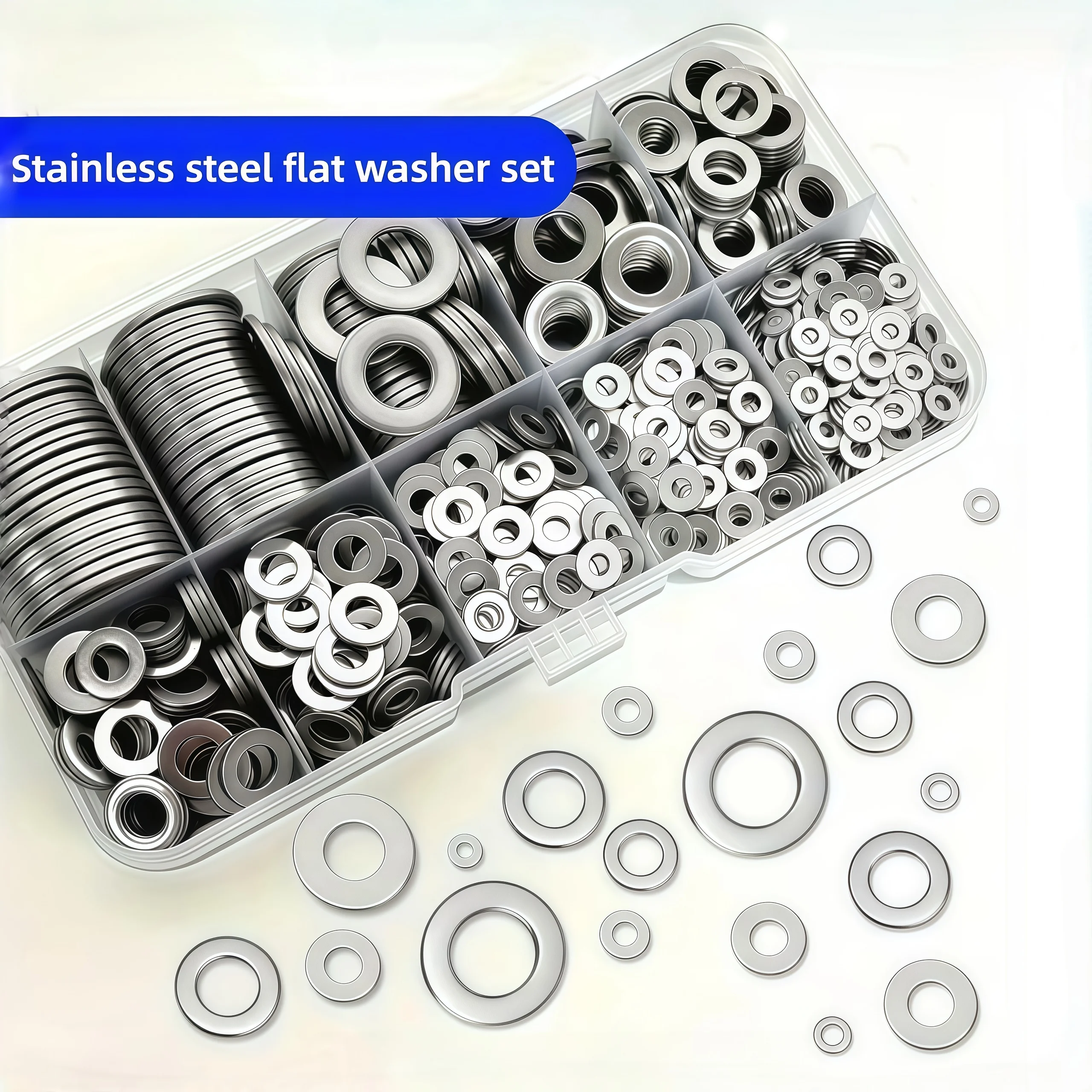 200 Piece Stainless Steel Flat Washer Set (M2-M12) For Home Diy, Industrial Repair, Kitchen Decoration, And Outdoor Maintenance