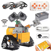 687PCS High-tech Pixar WALL E APP RC Robot Droid Motor Functions Cartoon Cartoon Figures Model Building Block Brick DIY Toys Gif