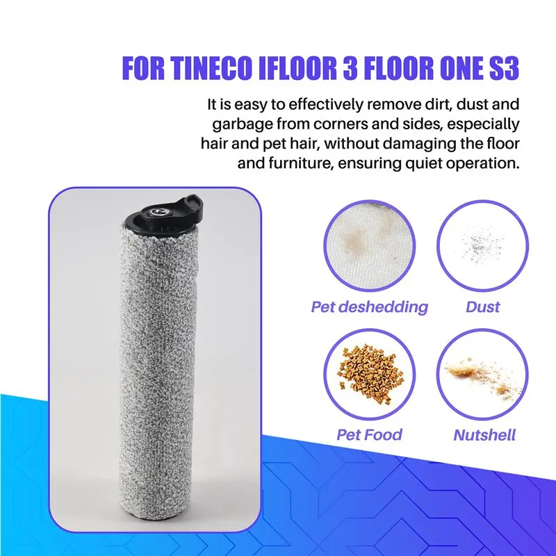 B02C-Soft Roller Brush For TINECO Ifloor 3 Floor One S3 Cordless Wet Dry Floor Washer Handheld Vacuum Cleaner Accessories