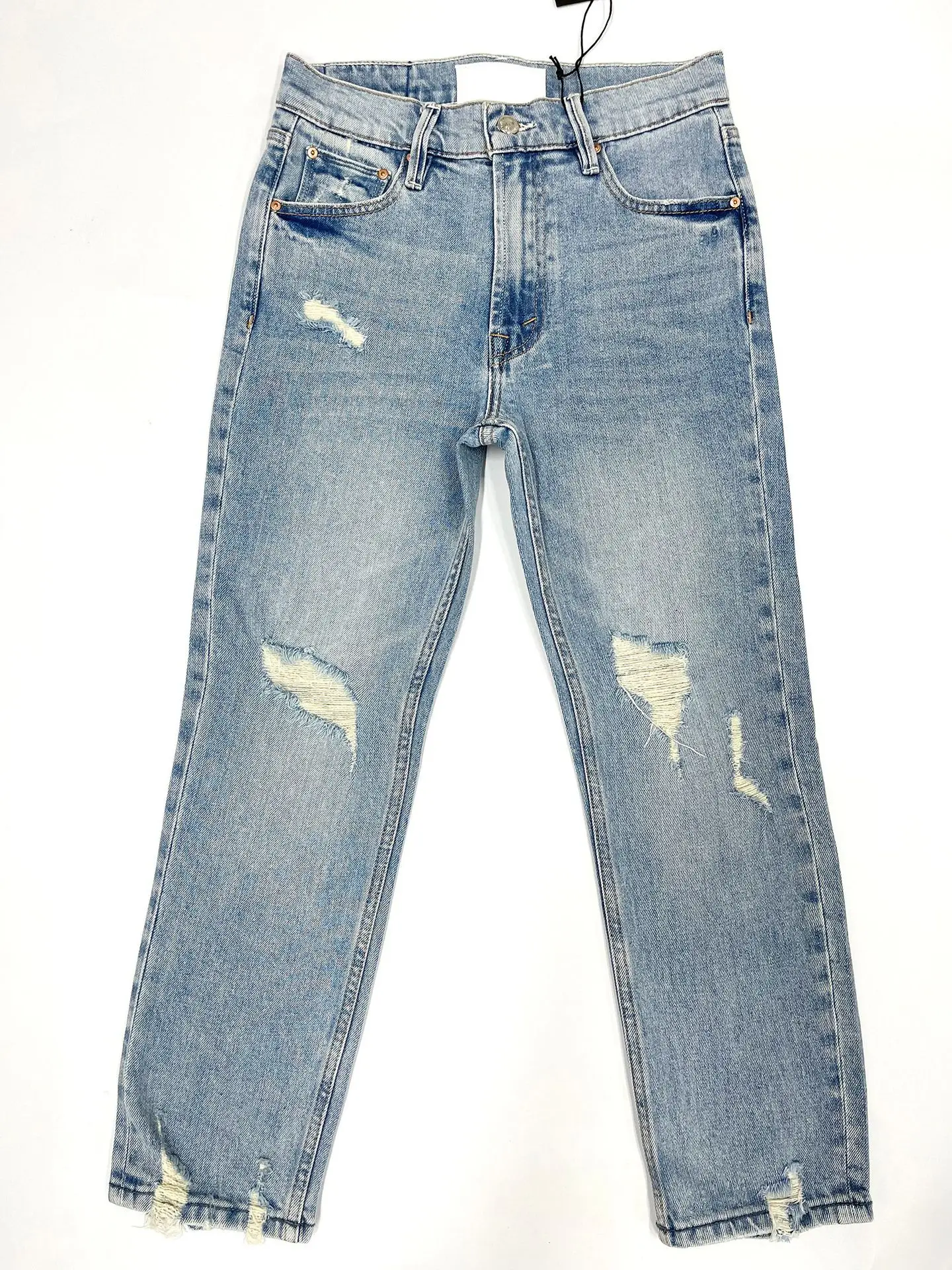 Frauen Hohe Taille Distressed Retro Jeans casual fashion ankle-länge denim hosen 2023 neue