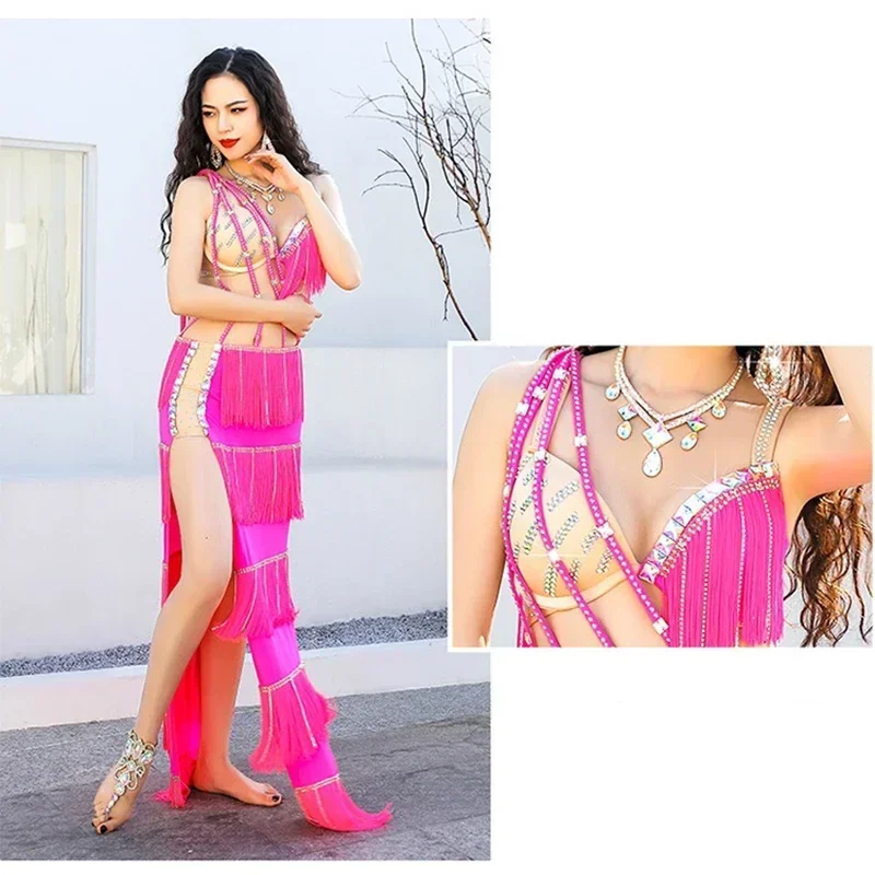 Belly Dance Performance Clothes Women's Drum Solo Tassel Dynamic Stage Performance Clothes Cusomzied Girl's Oriental Wear Outfit