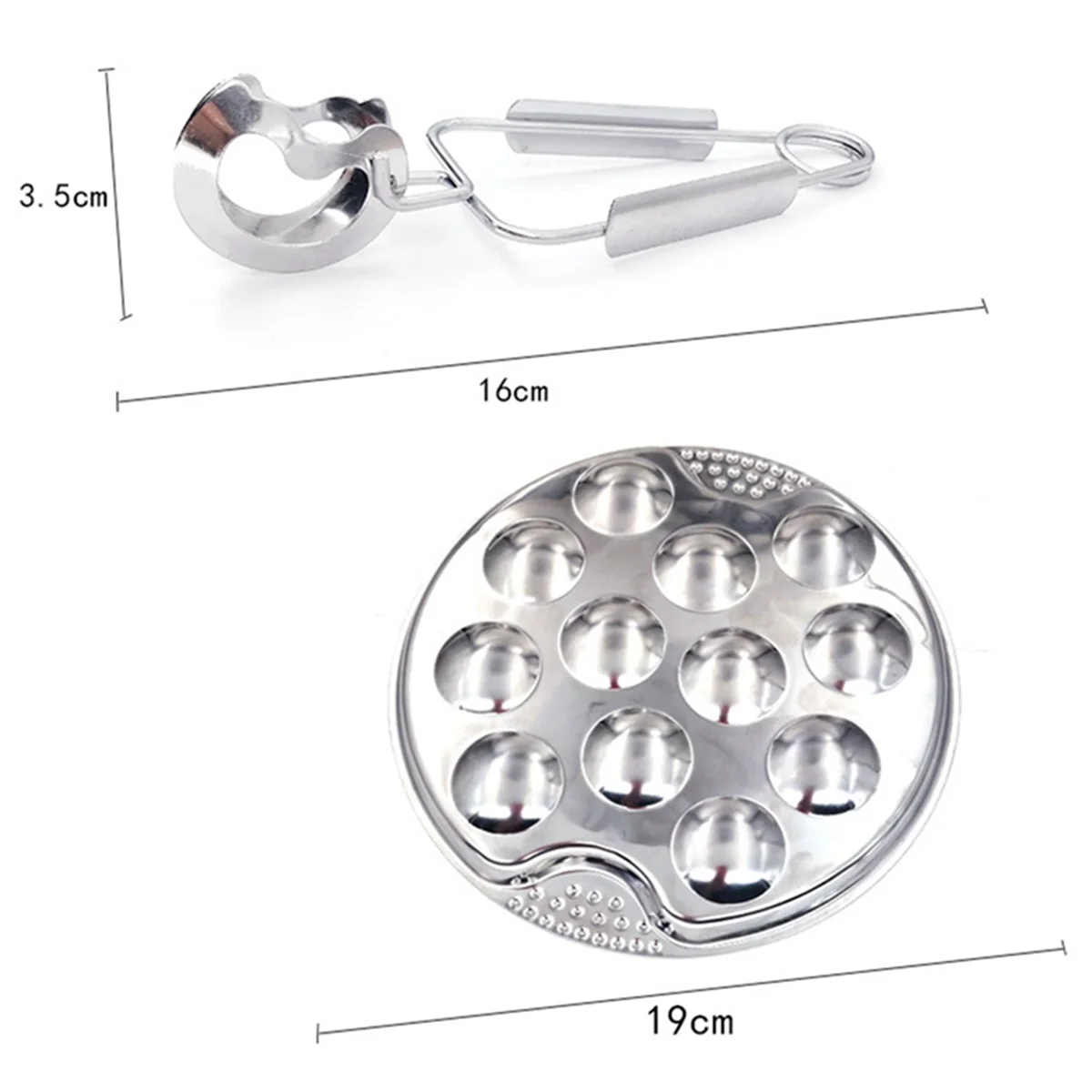 4 Set of Stainless Steel Snail Mushroom Escargot Plate with 12 Compartments Grilled Snail Tool 12 Grilled Conch Tray