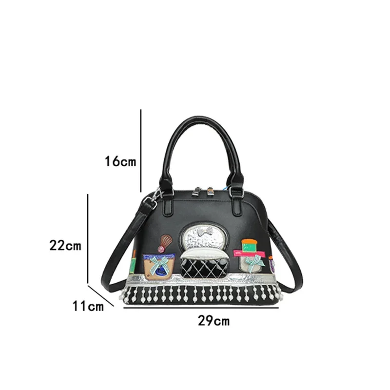 High Quality Embroidered Fabric Handbag for Women Luxury Designer Crossbody Bags Cute Push Shoulder Bag Brand Shell Bag