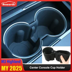 Water Cup Holder Insert For Tesla New Model Y Juniper 2025 Model 3+ Highland 2024 Center Console Organizer TPE Storage Box
