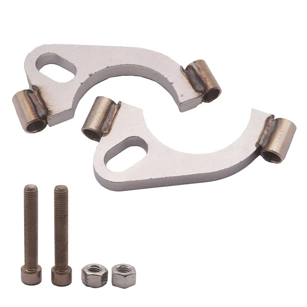 Knalpot Flange 2.5 inci 2-1/4 inci, pengganti perbaikan Split Oval datar,