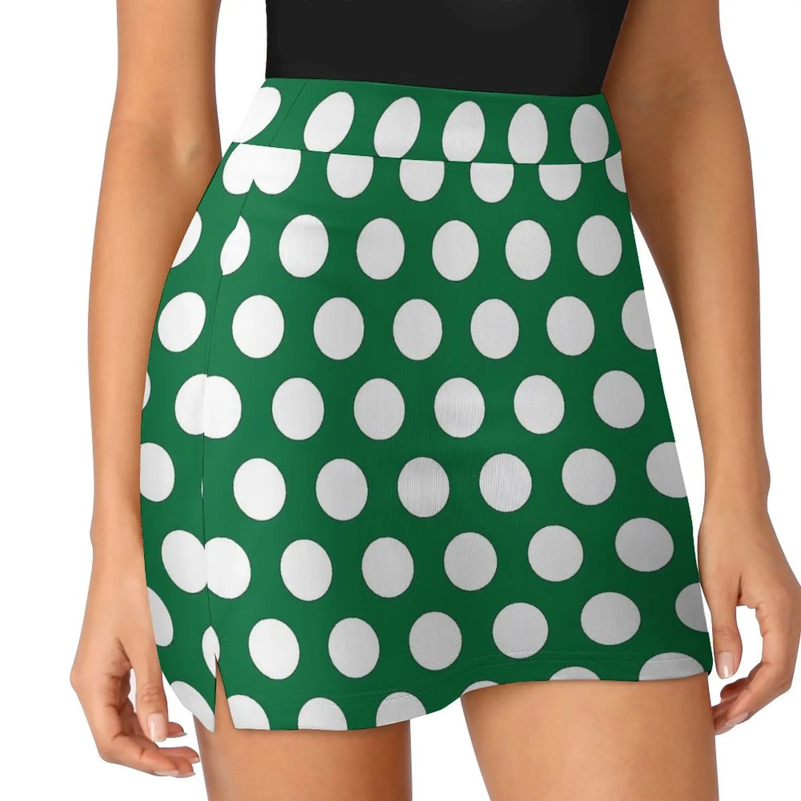 Polka Dots Green And White Skirt  Street Fashion Casual Skirts Female Cute Mini Skirt Design Bottoms Birthday Present