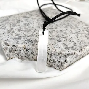 Selenitkristallstab Anhänger, echter kostbarer Stein, weißer Mineralputz, Rohstein, Schmuck Neklace, Reinigung, Heilung, DIY, 1PC 12 Hauptverkaufsanhänger Selenit - №5