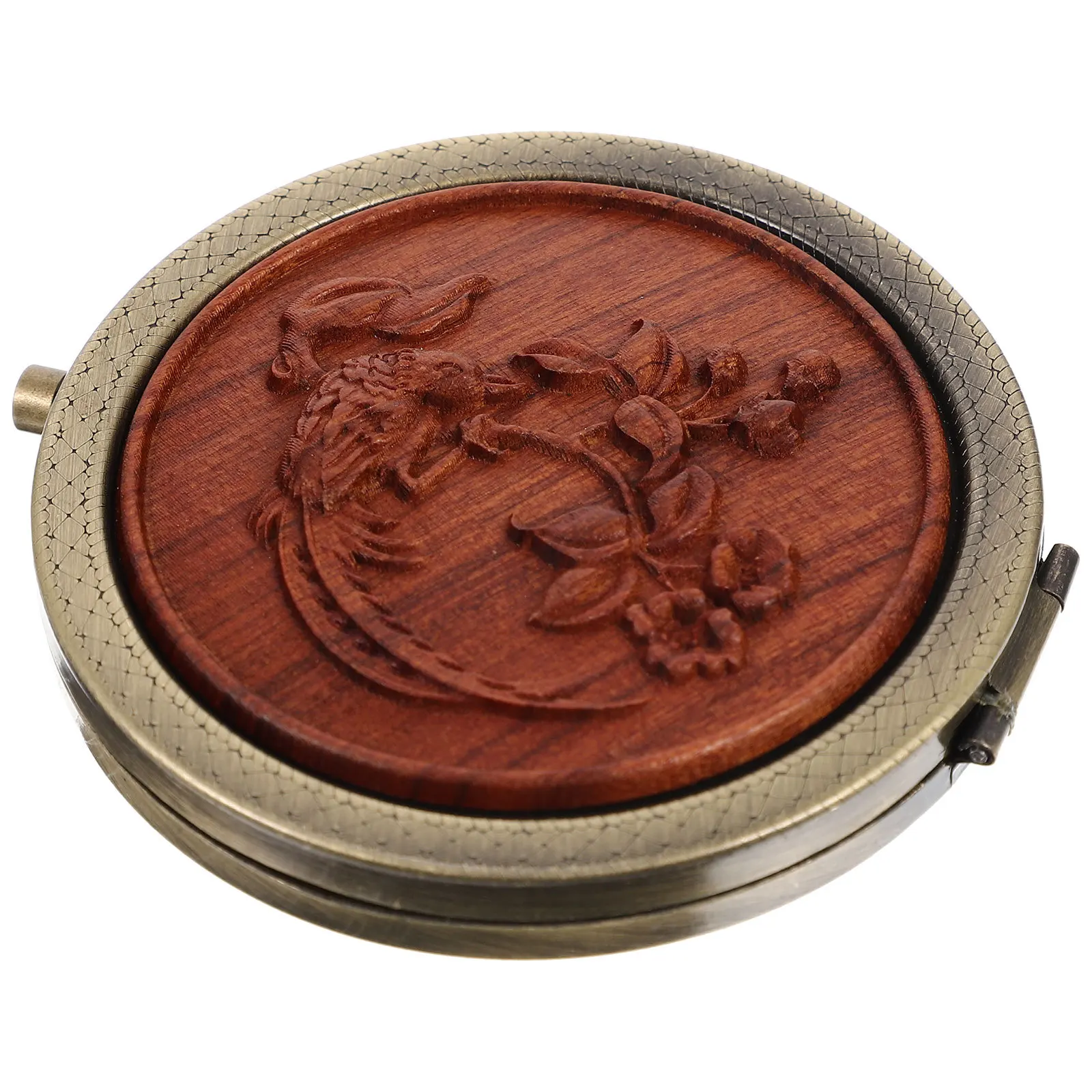 

Compact Vintage Makeup Mirror Dual-Sided Metal Folding Design for Outdoor Home School Purse Convenient Tool Adorable