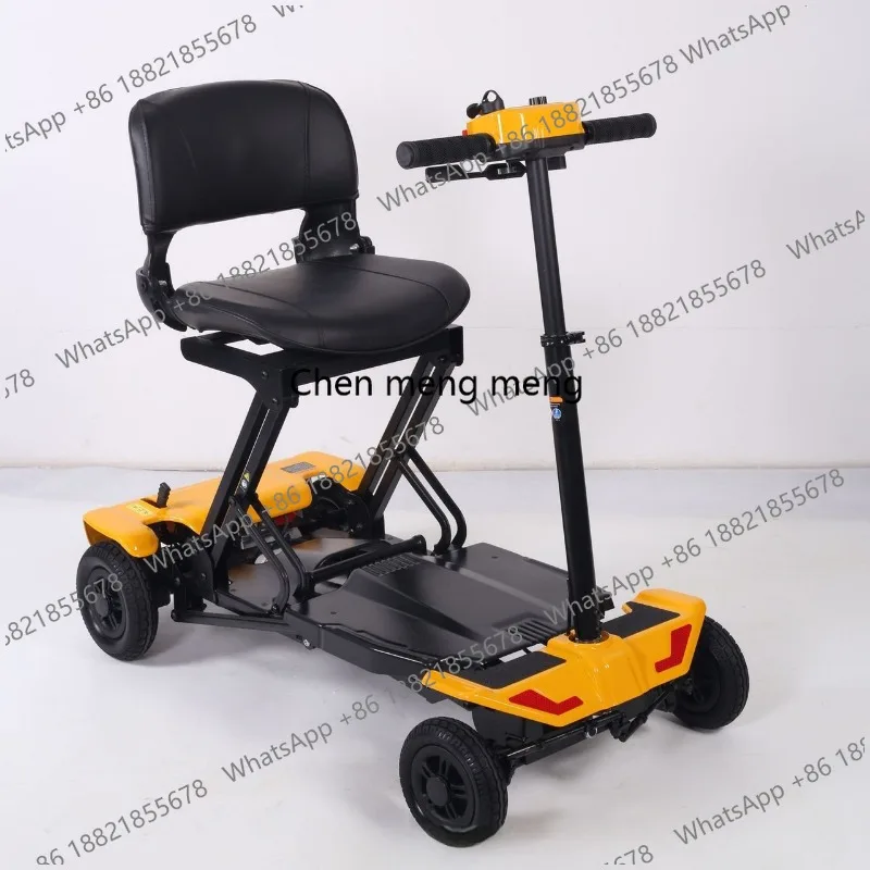 Four Wheel Automatic Folding Scooter, Convenient Lithium Battery Electric Vehicles Adult Electric Bicycles Lightweight E Bikes