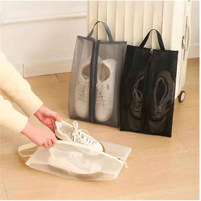 Staubdichte Schuhaufbewahrungstasche, faltbare atmungsaktive Netztasche - Transparentes Design, große Kapazität, staubdichte Schuhtasche