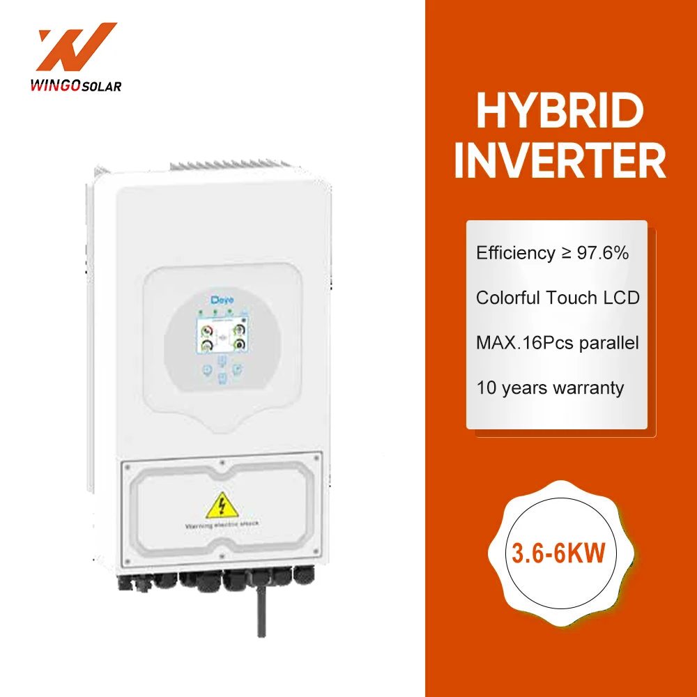 Home Battery Energy Storage System BESS Deye All in One 5KW 6KW Hybrid Solar Inverter and 20kWh Lithium Battery Set