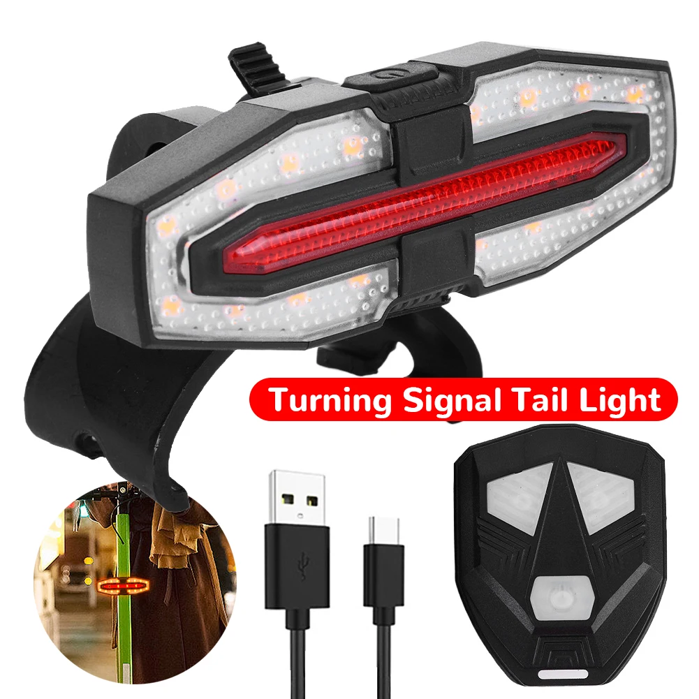 

E-Scooter Safety Warning Tail Light USB Rechargable with Remote Control Warning Lamp LED Turn Signal Light for M365 Pro 2 MI 4