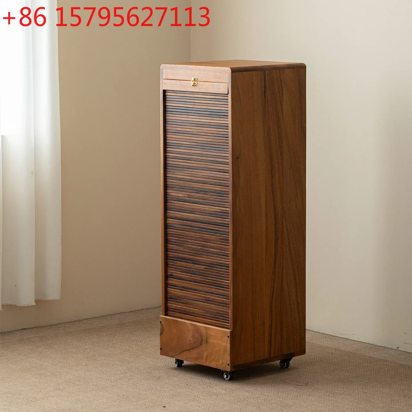 storage cabinet, household chest of drawers, medieval style roller shutter door, floor-to-ceiling mobile storage cabinet
