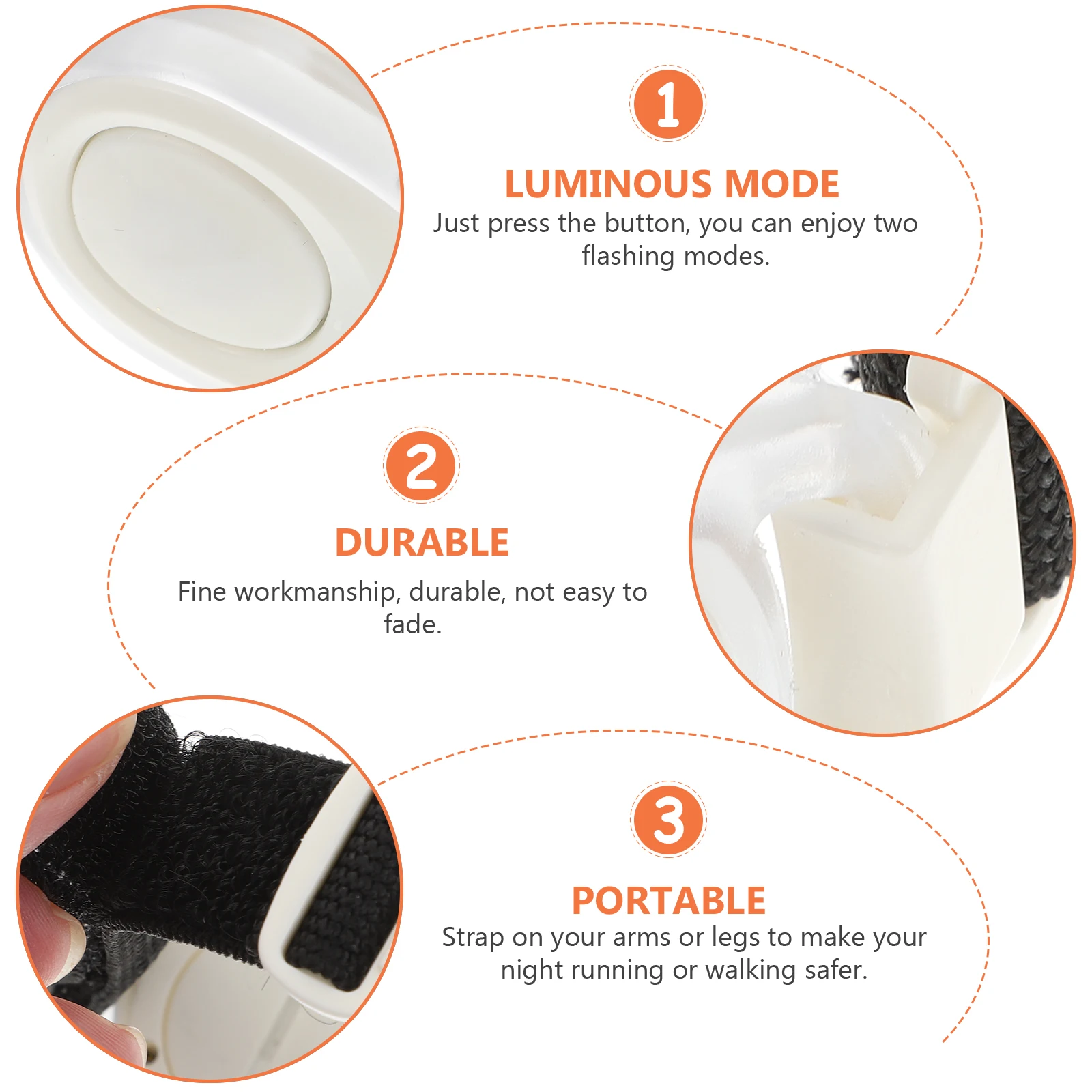 

2pcs Glowing PVC Bracelet Ankle Reflective Arm Band LED Signal Lamp for Outdoor Sports Running Adults Gift