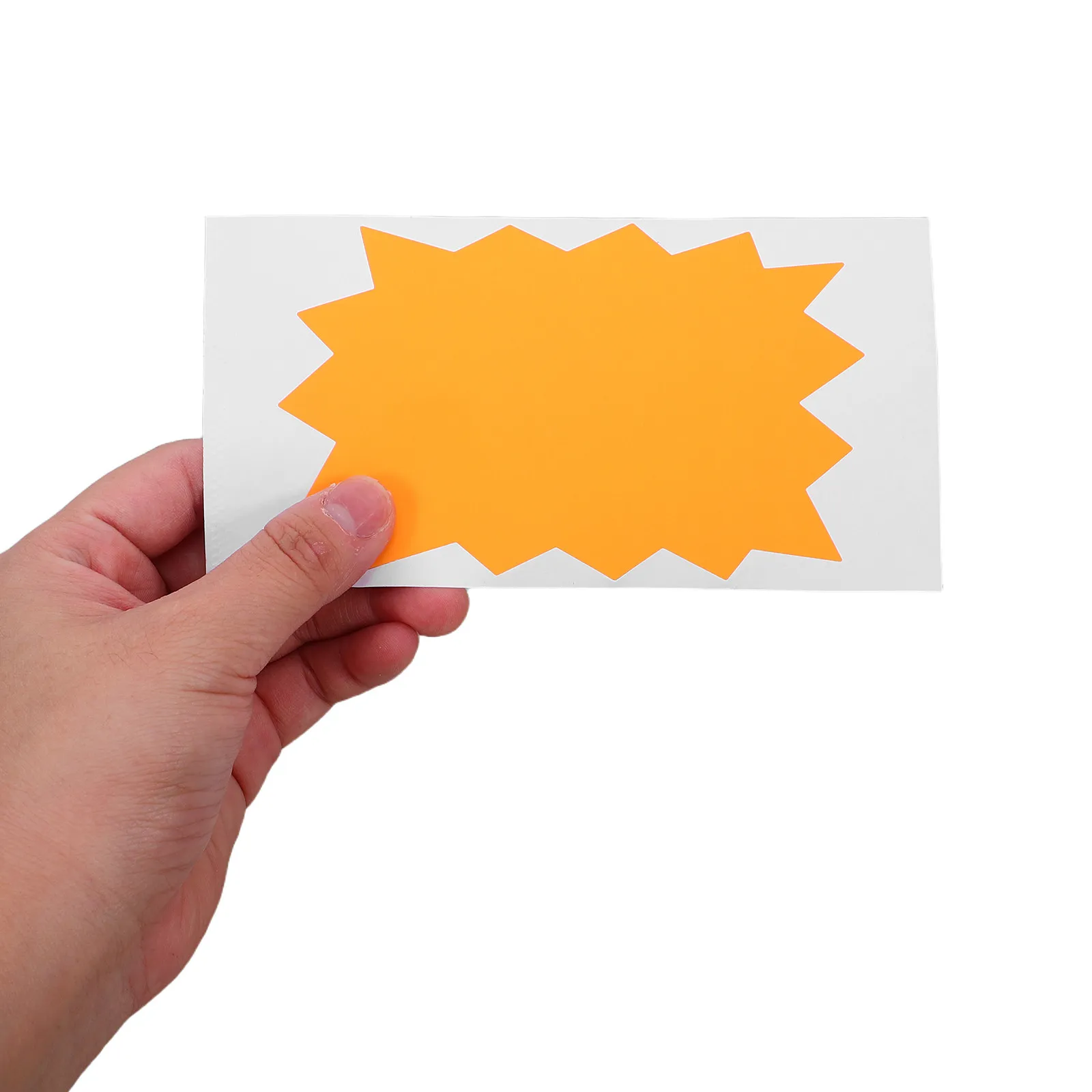 50Pcs Burst Shaped Fluorescent Blank Label Stickers Adhesive Price Tags for Filing Organization Workshop Marking